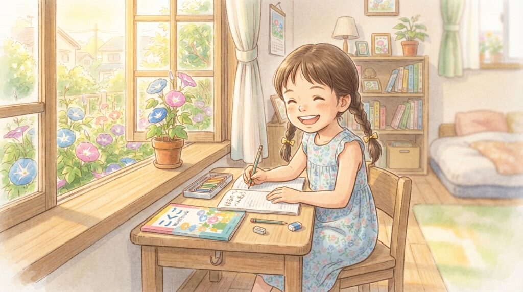 女の子が勉強