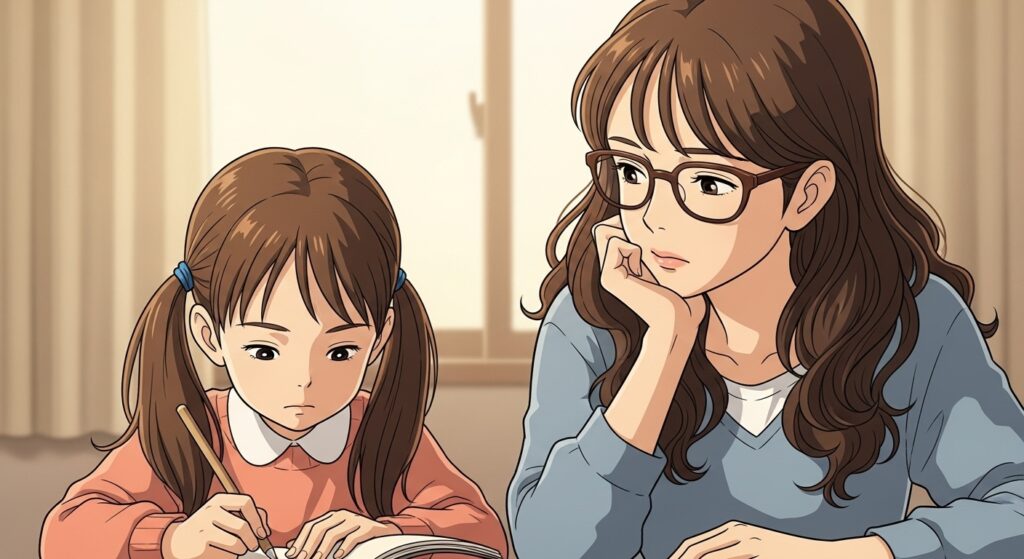 子どもを比べている