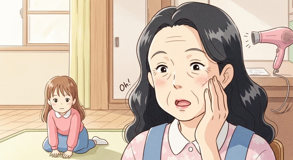 子どもは顔を引っ掻いてない、自分で顔を引っ掻いたの