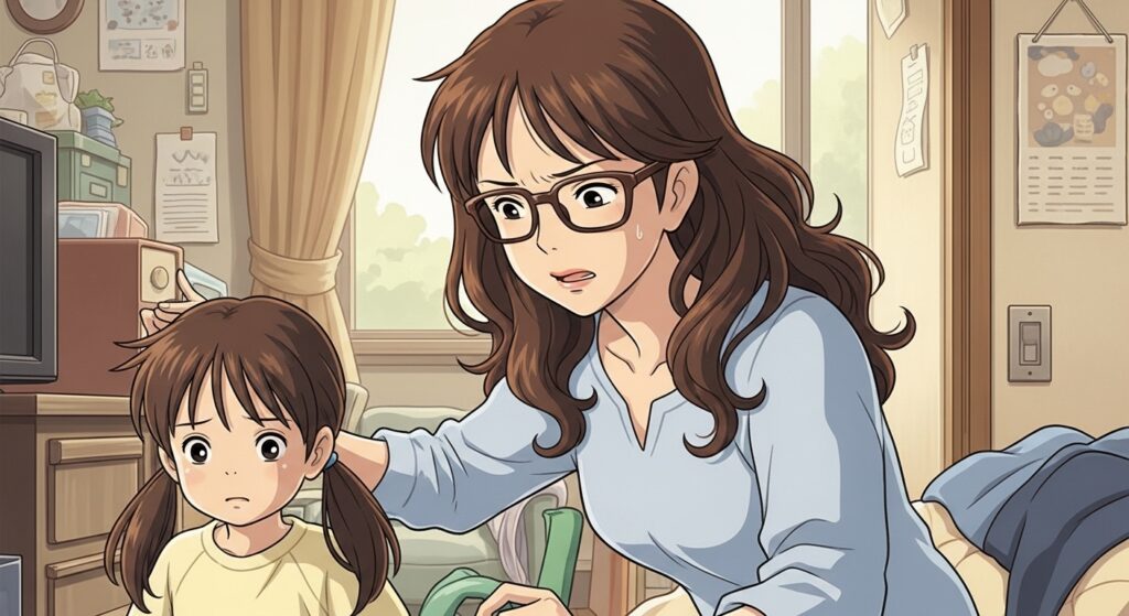 子ども、早く準備して