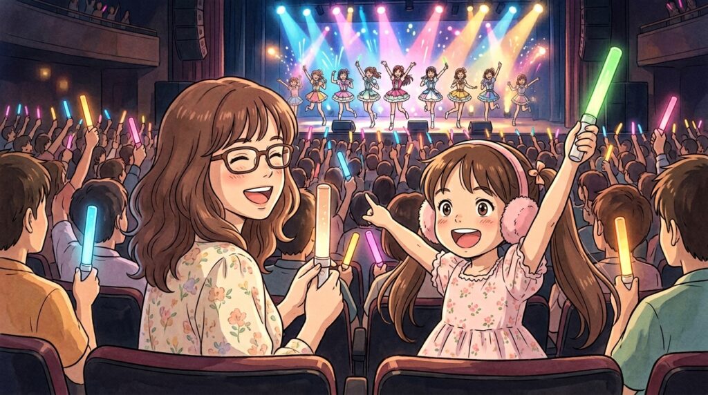 ライブを楽しむ親子