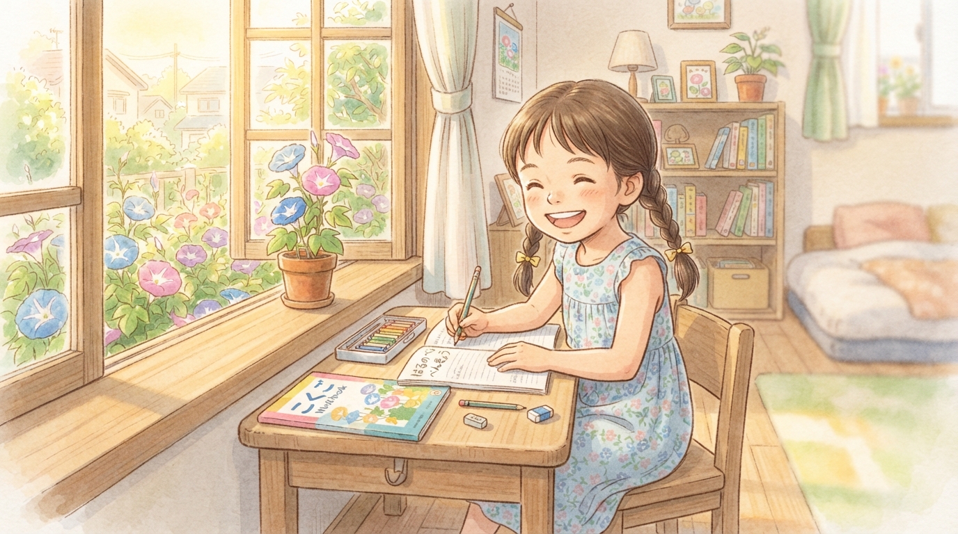 女の子が勉強