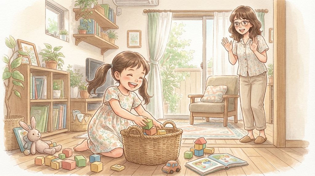 娘が一人でお片付け、親は嬉しい