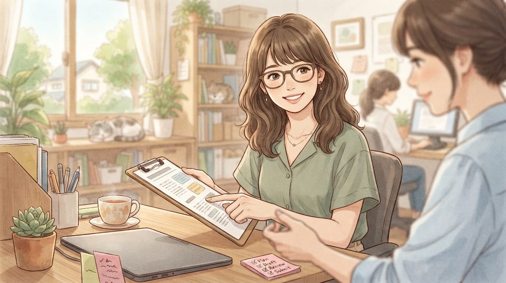 提案する女性