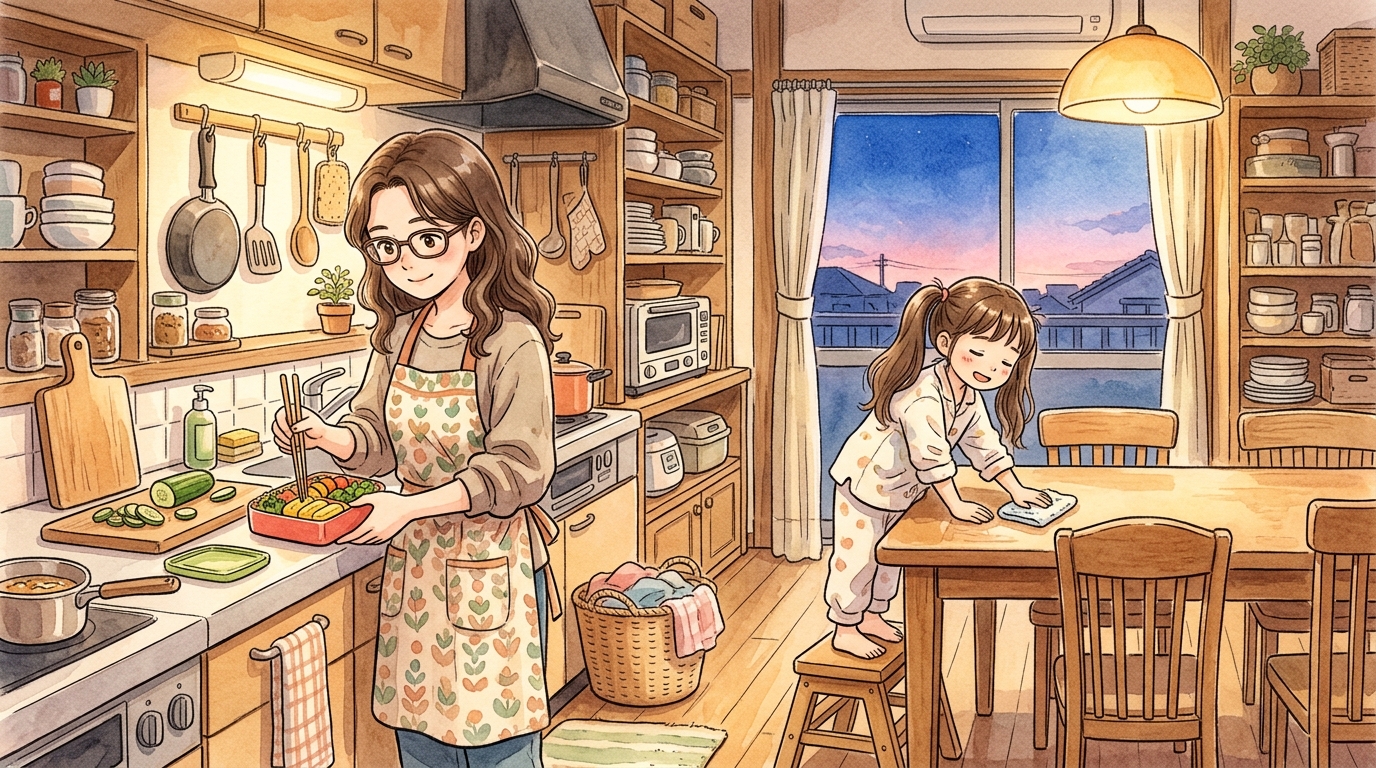 シングルマザーと娘の日常